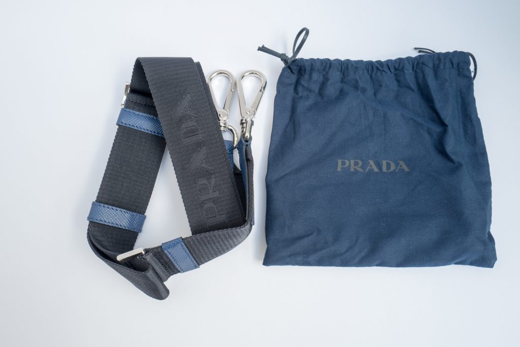 Prada body strap with storage pouch