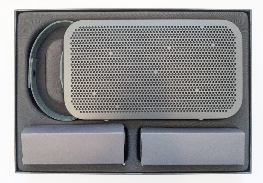 Bang & Olfusen Beoplay A2 inside the box