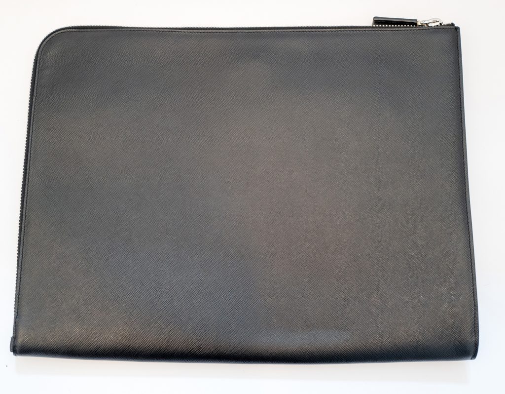 Prada Saffiano leather document holder back