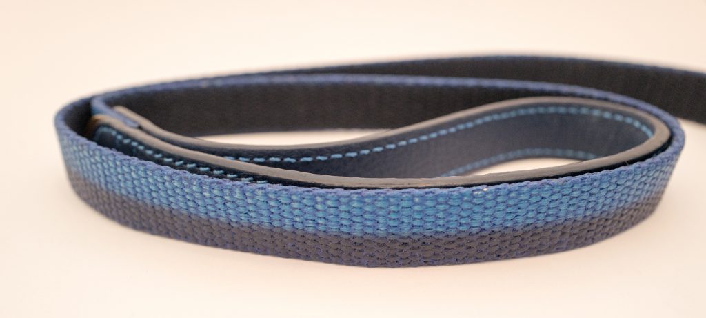 Mulberry dog collar & lead - Blue & gold