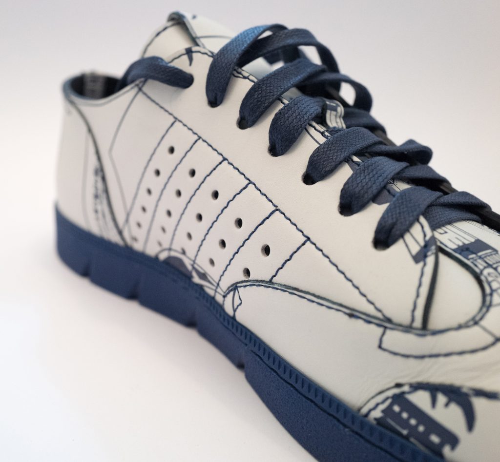 Loewe blue & white space robot trainers