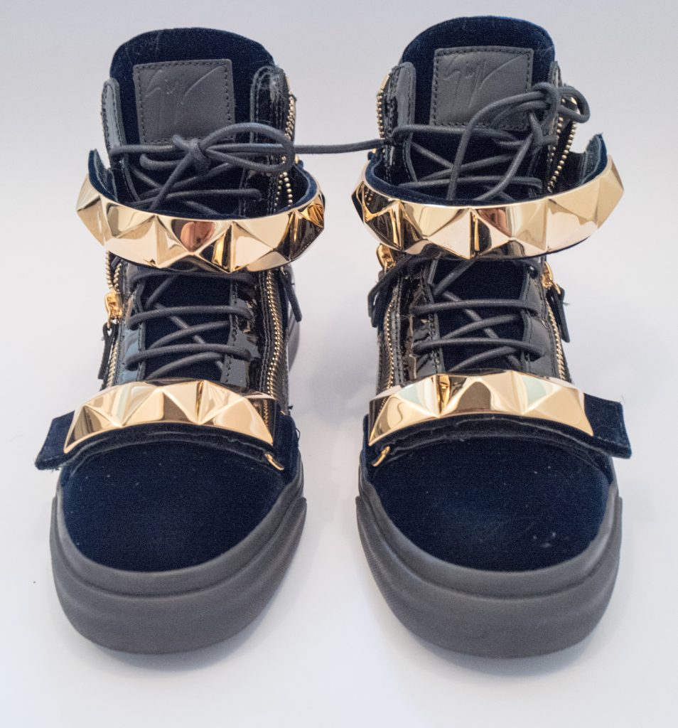 Giuseppe Zanotti - Blue & gold hightop trainers