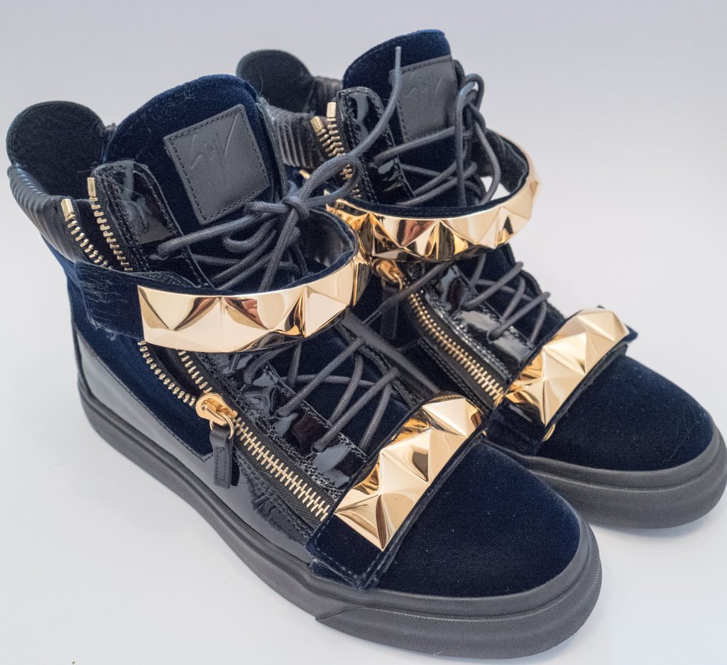 Giuseppe Zanotti - Blue & gold hightop trainers