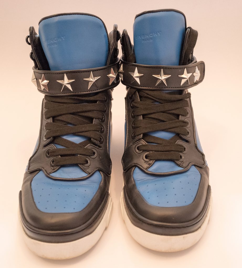 Givenchy blue and black star leather hightop trainers