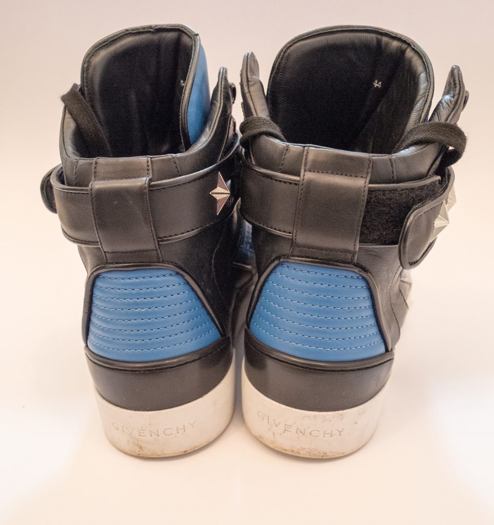 Givenchy blue and black star leather hightop trainers