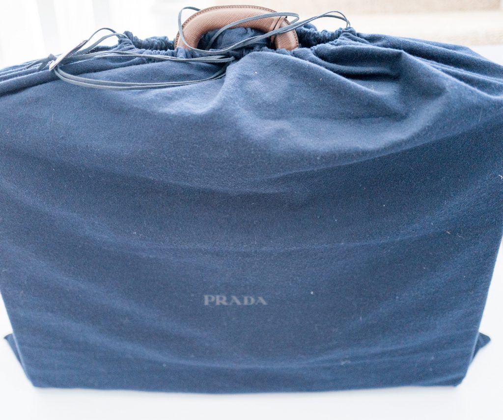 Prada leather hard suitcase