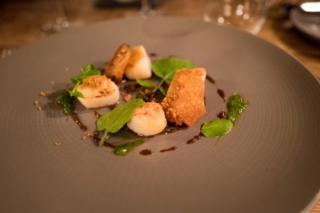 Scallops starter - The Masons Arms, Knowstone, Exmoor, Devon