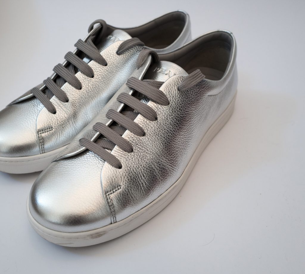 Prada silver mens trainers