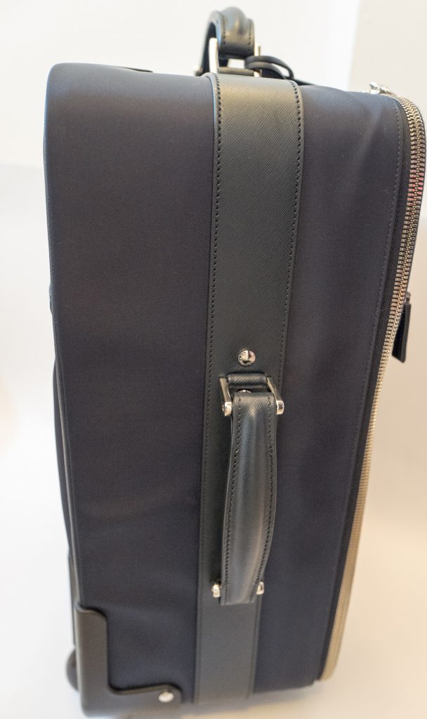 Blue Prada nylon and Saffiano leather trolley