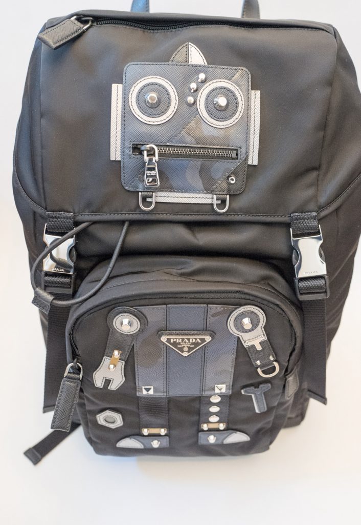 Prada robot nylon and Saffiano leather backpack