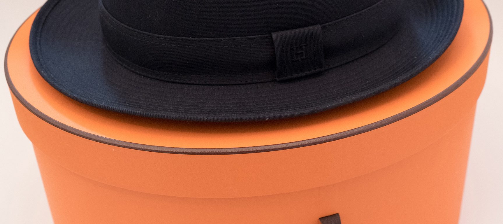 Hermes blue hat with orange box