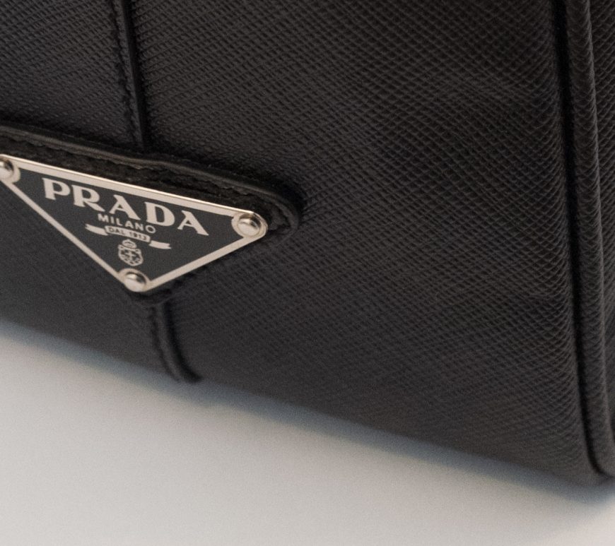 Prada black leather briefcase