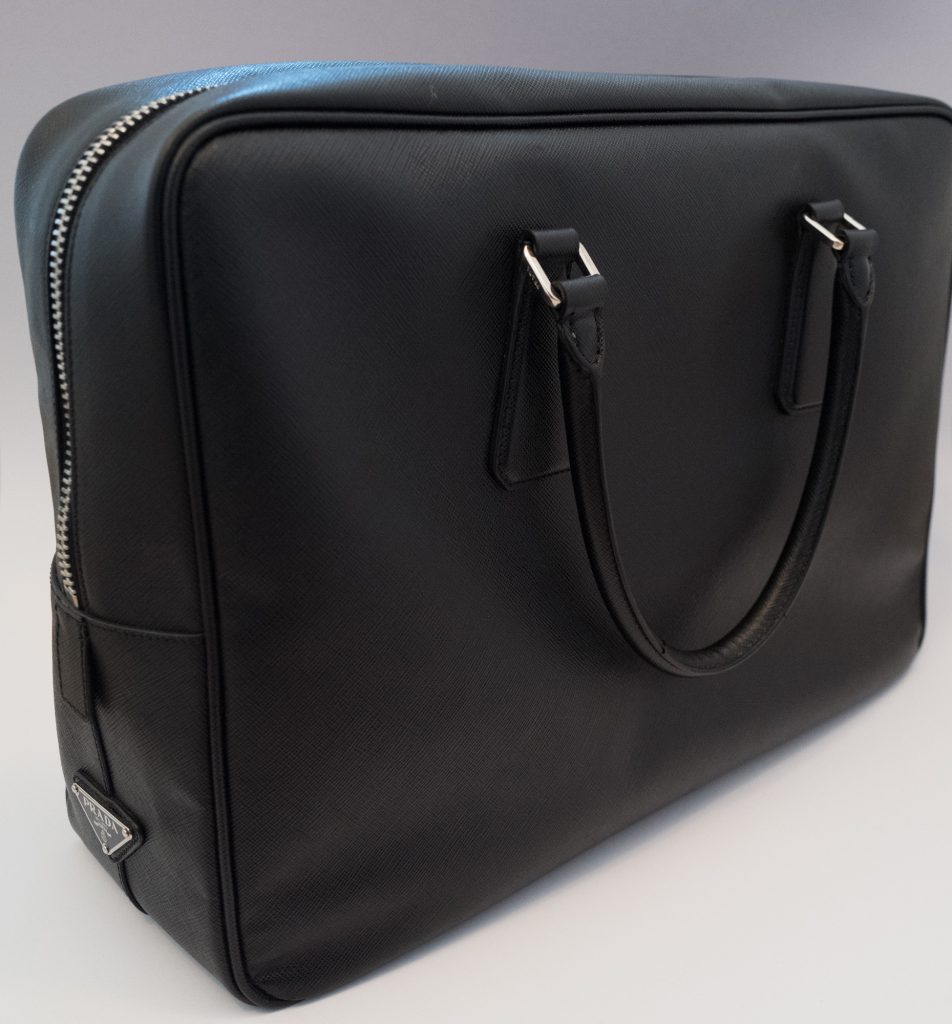 Prada black leather briefcase – Retro Gym Geek