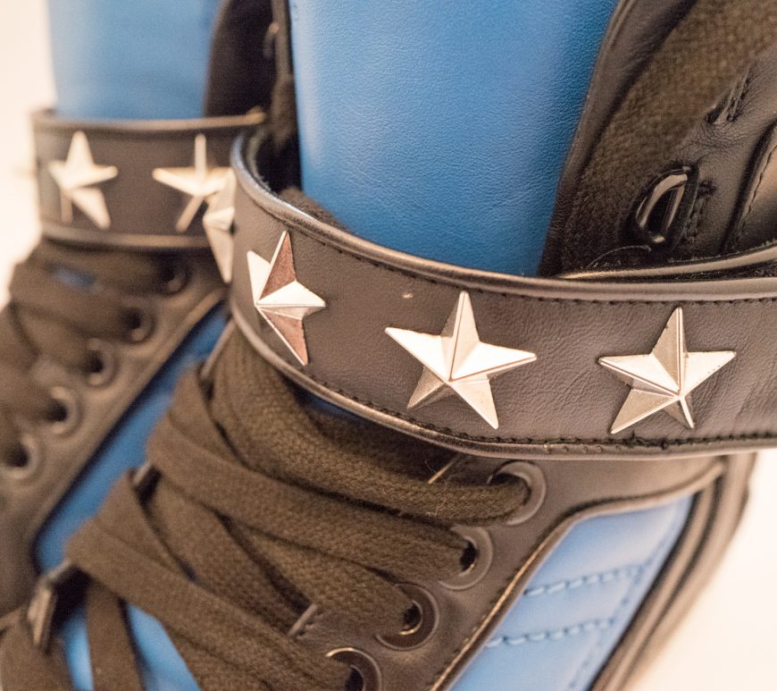 Givenchy blue and black star leather hightop trainers