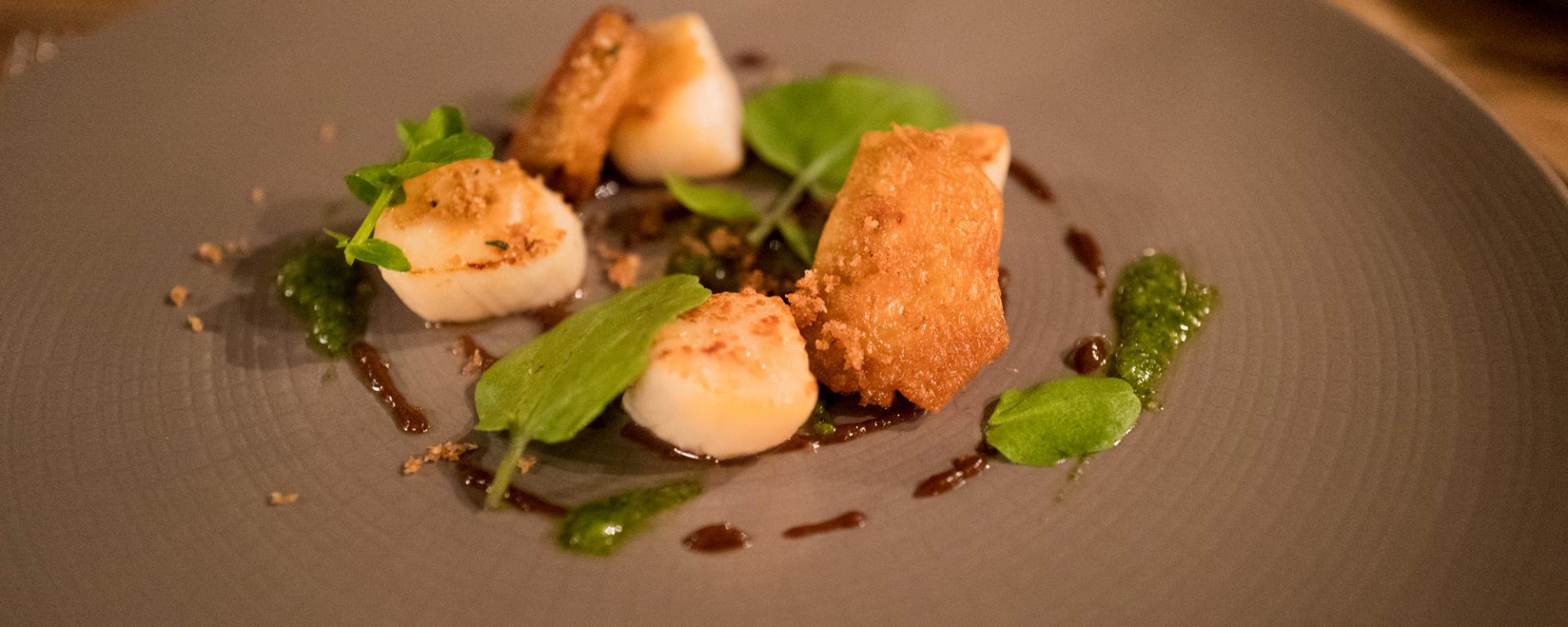 Scallops starter - The Masons Arms, Knowstone, Exmoor, Devon