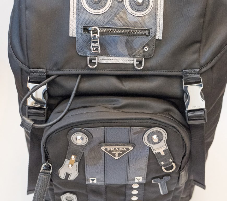 Prada robot nylon and Saffiano leather backpack